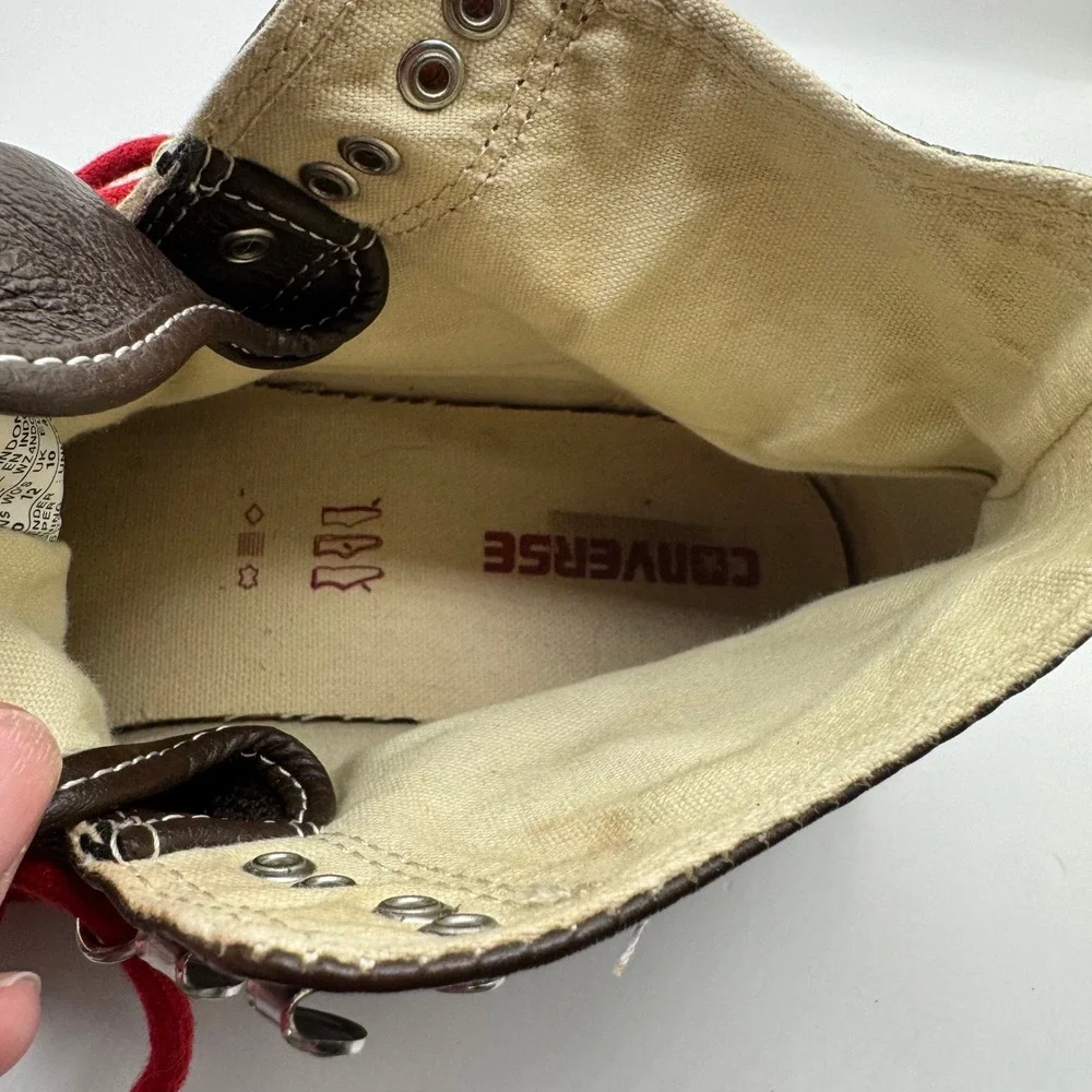 Converse Chuck Taylor All Star Mens 10 Brown Leather Hi Top High Shoe Sneaker